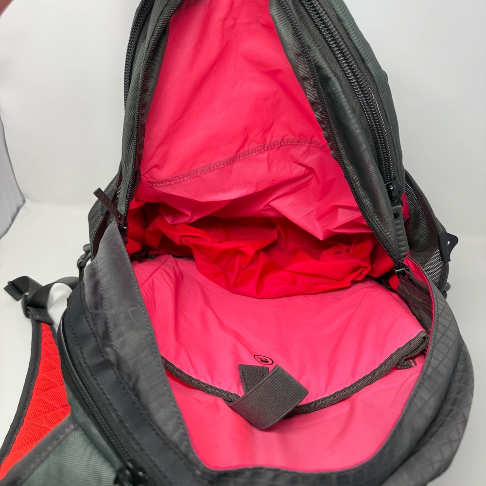 Nike Sport Backpack Grey Red Ripstop Multi-Pocket Shoe Compartment Training Bag - Picture 12 of 14